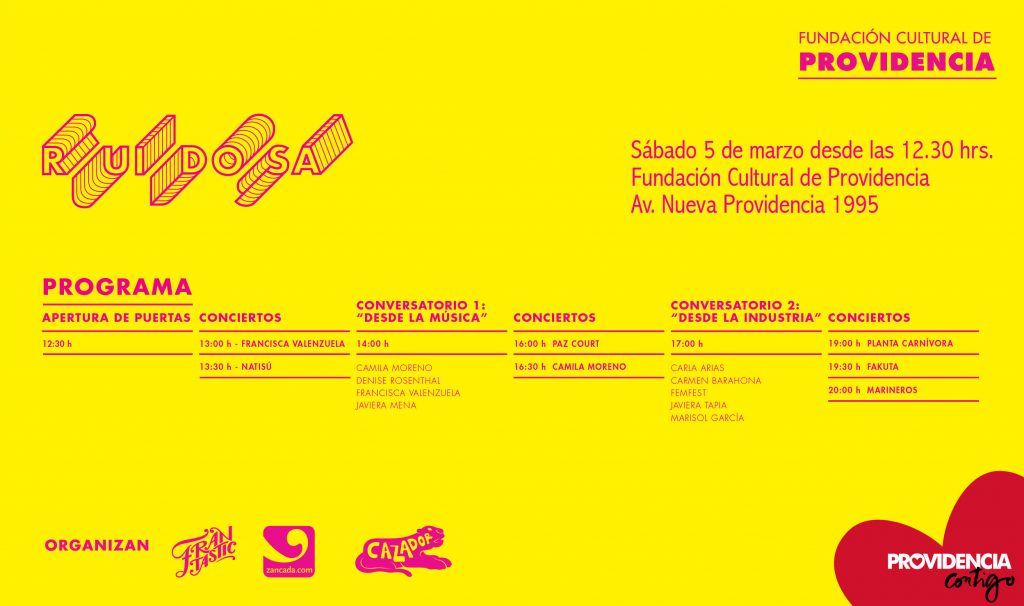 Ruidosa llega a Providencia: Conciertos y charlas sobre mujeres y música