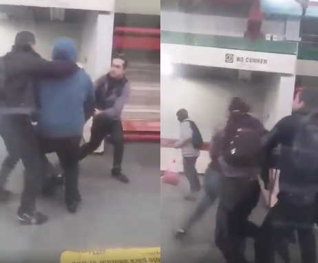 VIDEO| La violenta agresión de pasajeros a joven graffitero que rayaba vagón del Metro