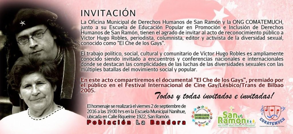 Escuela de Educación de San Ramón realizará reconocimiento público a “El Che de los Gays”