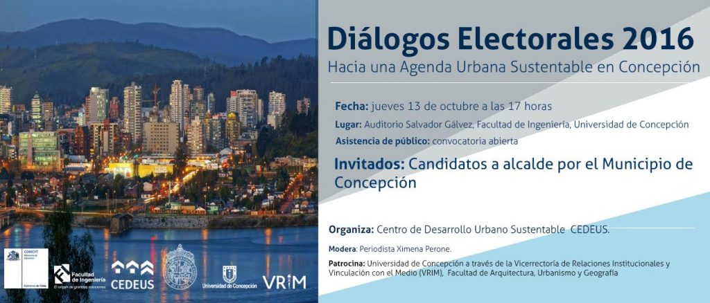 Se realizará debate sobre desarrollo urbano sustentable entre candidatos a Alcaldes en Concepción