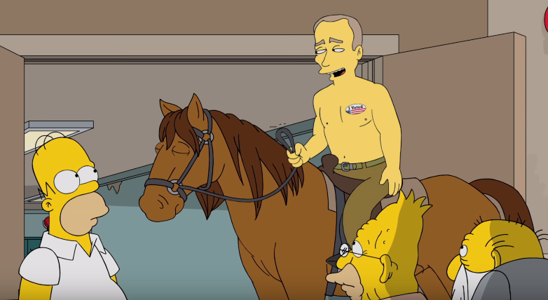 VIDEO| Homero Simpson explica por qué no votar por Trump frente a Vladimir Putin