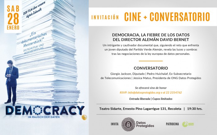 Teatro Sidarte exhibirá «Democracy», el documental que aborda la privacidad de los datos personales