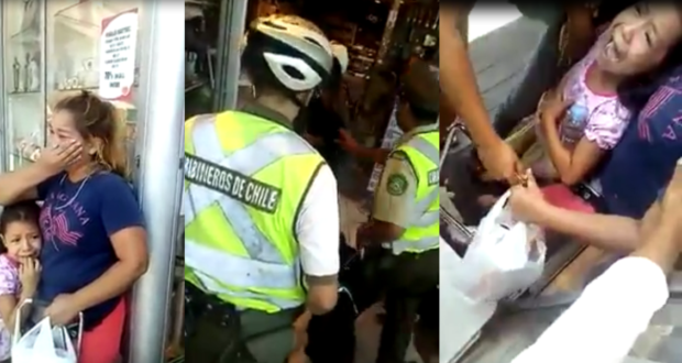 VIDEO| Masivo operativo policial para una vendedora ambulante y su hija causa indignación en Iquique