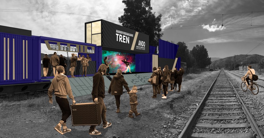 Tren de carga con una cola de containers recorrerá Chile con muestras de arte, ciencia y tecnología