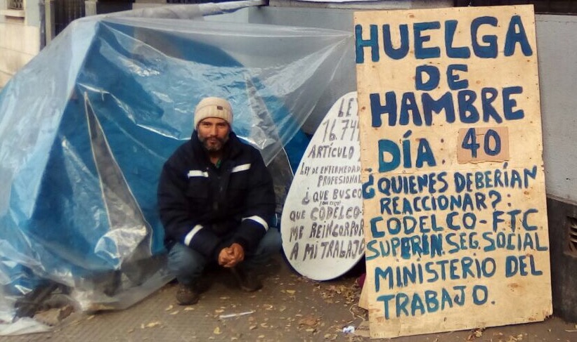 Los 41 días de hambre de Richard Bobadilla, el trabajador que exige a Codelco su reintegro