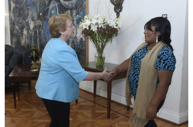 Gabriela Blas, la pastora aymara que fue recibida por Bachelet en La Moneda tras acuerdo amistoso con el Estado