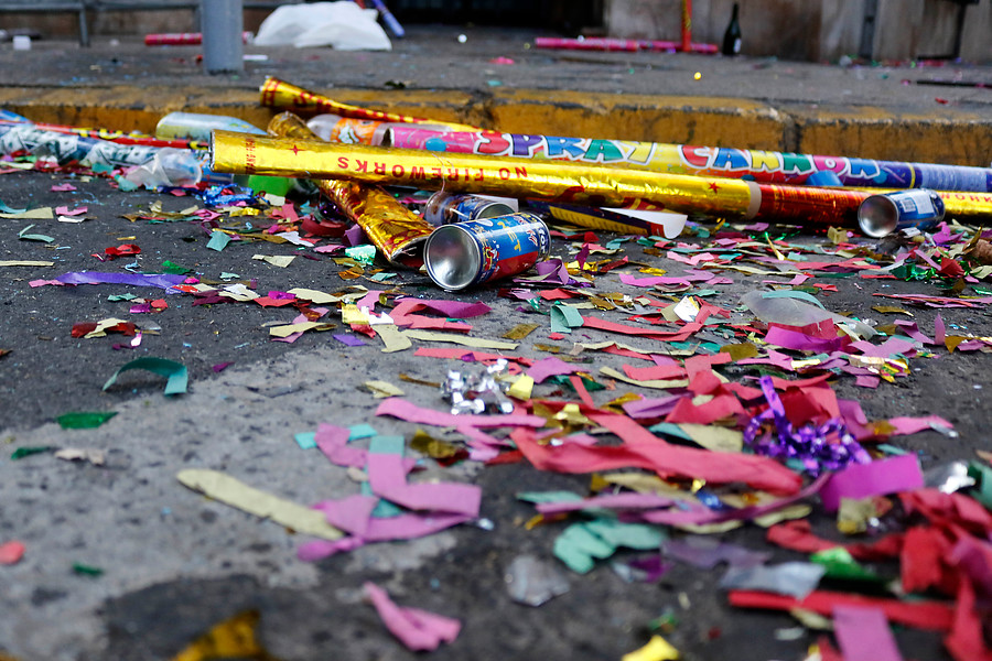 35 toneladas de basura dejó la celebración de año nuevo en Santiago