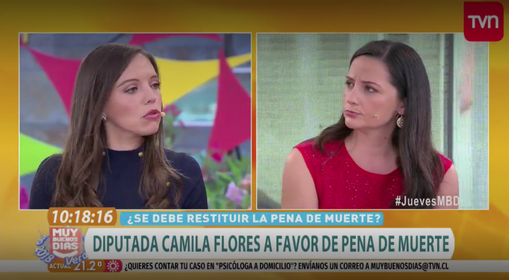 VIDEO| La sólida intervención en que Andrea Arístegui frena en seco a Camila Flores por debate sobre pena de muerte