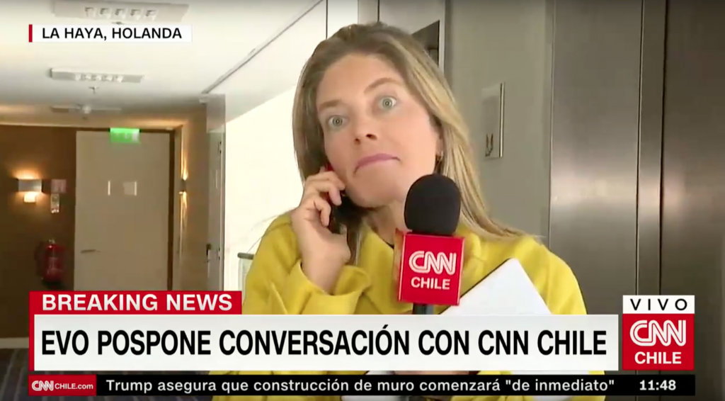 VIDEO| Evo Morales se escapa de una entrevista con Mónica Rincón en La Haya y deja con los crespos hechos a CNN Chile