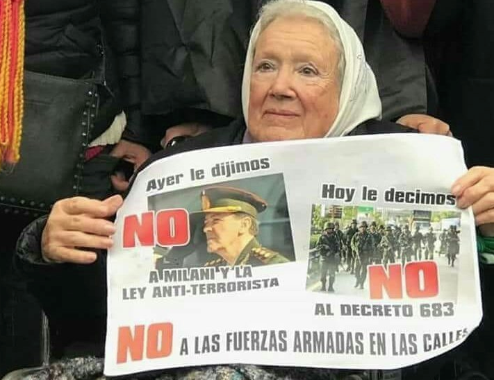 Nora Cortiñas, defensora de DD.HH: “Lo que está haciendo el gobierno chileno es un salvajismo que no tiene parangón”