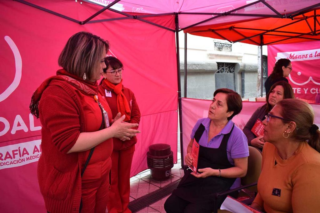 Mujeres de todas las edades participaron en la primera Feria Preventiva del Cáncer de Mamas del Colegio de Matronas de Santiago