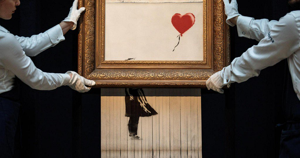 Banksy afirmó que su plan original era que su obra «Niña con globo” se destruyera completamente
