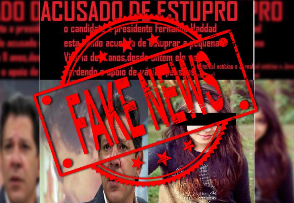 Seguidores de Bolsonaro difunden «fake new» donde acusan a Fernando Haddad de violación