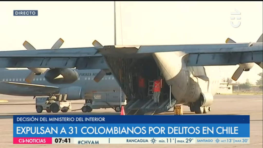 Comienza nuevo proceso de expulsión: 31 colombianos serán deportados a su país desde Santiago e Iquique