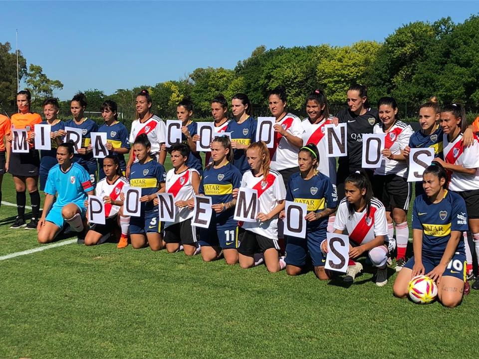 Jugadoras de Boca y River dan el ejemplo y se suman a campaña contra el abuso y violencia contra las mujeres