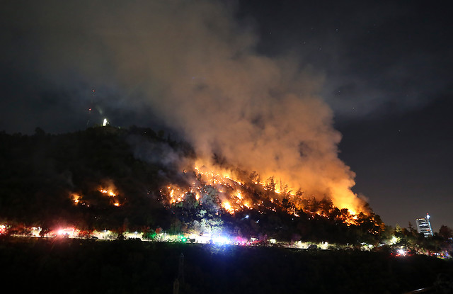 Realizan evacuación preventiva del zoológico metropolitano por incendio en cerro San Cristóbal