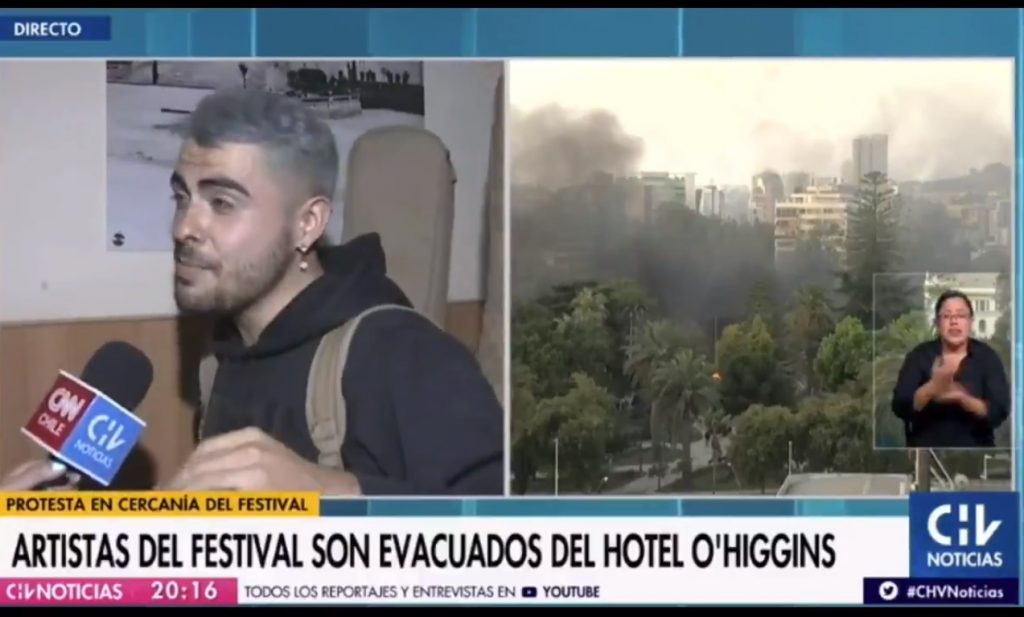 «Si Piñera hubiera renunciado de un principio, esto no estaría pasando»: Artista evacuado de Hotel O´higgins sorprende con respuesta