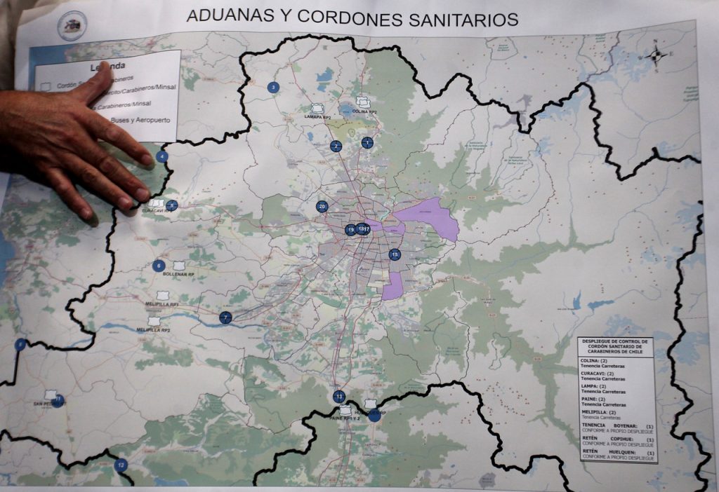 FOTO| Revisa el mapa con todas las comunas en cuarentena por el COVID-19 en Chile